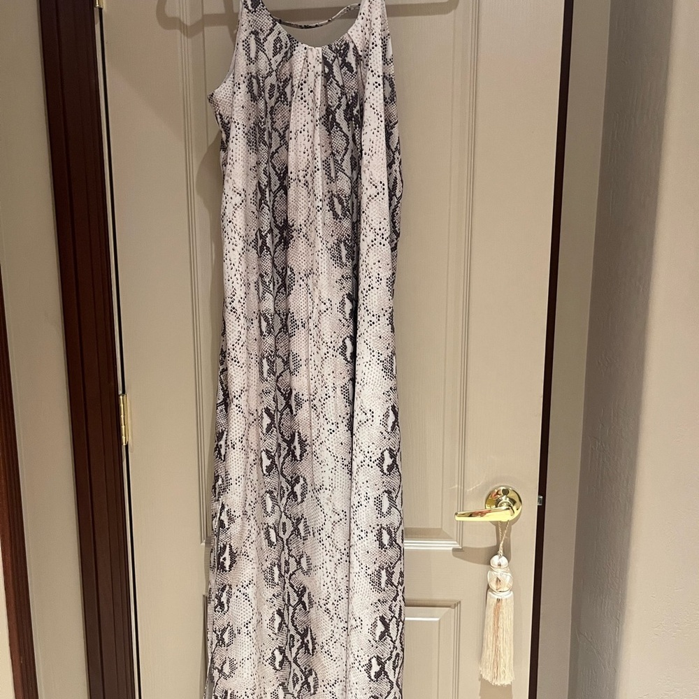 THML Black and White Snake Print Maxi Dress
